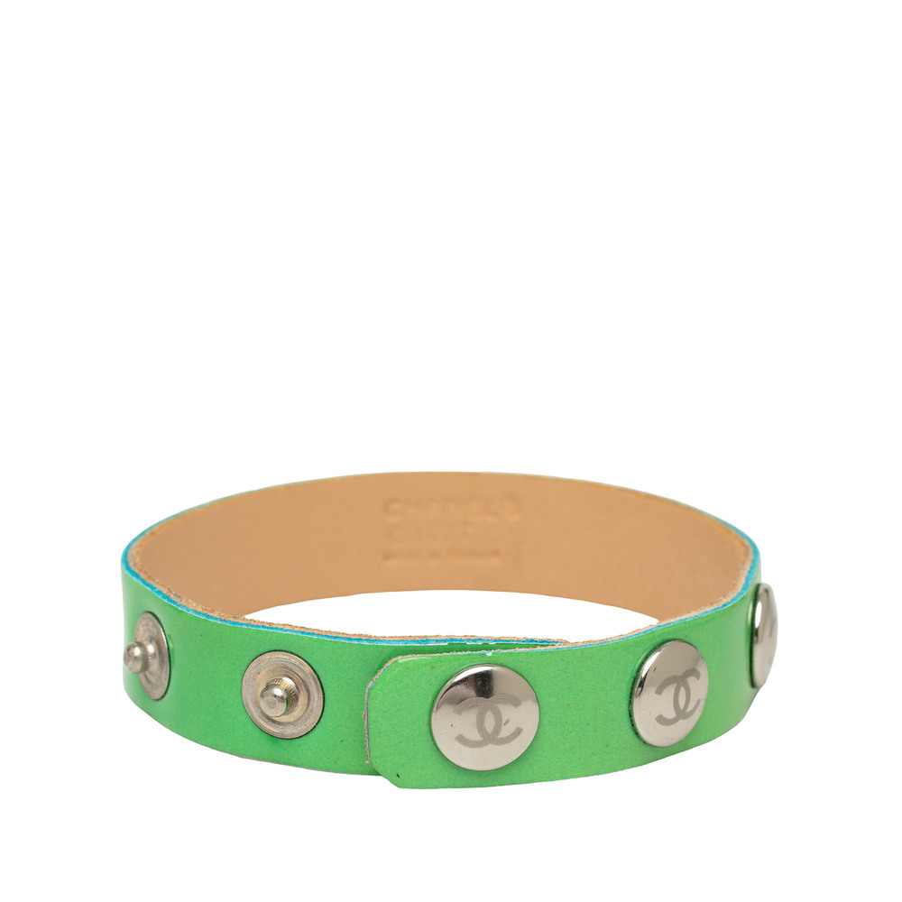 Pre-Loved Chanel CC Calfskin Stud Bracelet